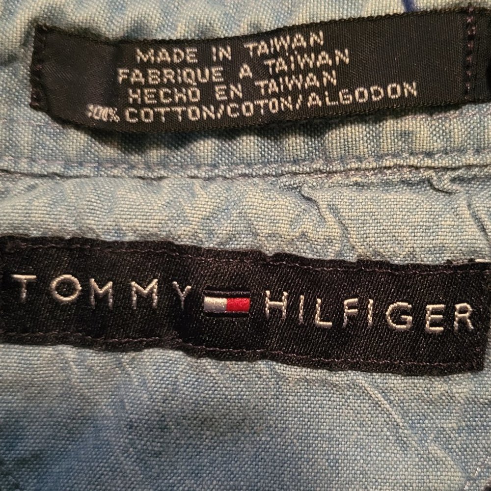 Tommy Hilfiger blue striped polo - Large - Picture 3 of 3